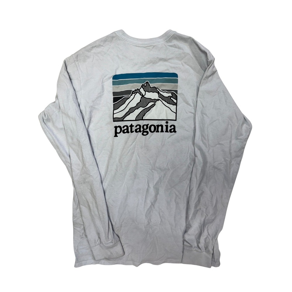 Patagonia Responsibili-Tee Mens Small Long Sleeve T-Shirt Mountain Logo - Picture 2 of 4